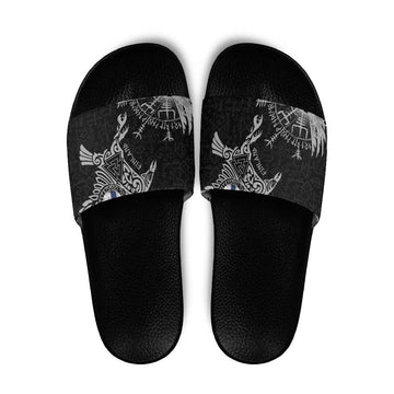 Finland Viking Ravens Slide Sandals Vegvisir Runes Pattern LT18