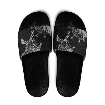 Iceland Viking Ravens Slide Sandals Vegvisir Runes Pattern LT18