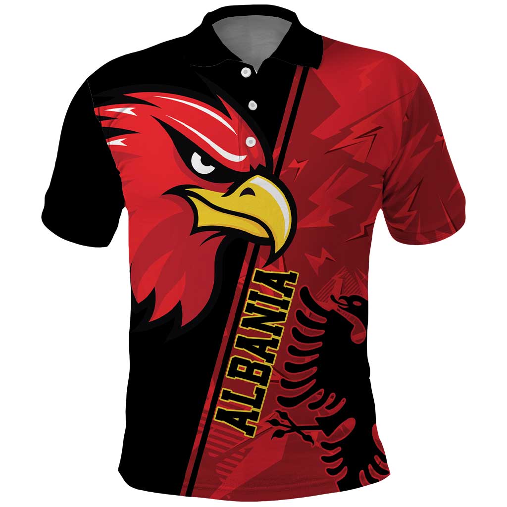 Albania Eagle Polo Shirt National Emblem Grunge Pattern LT18