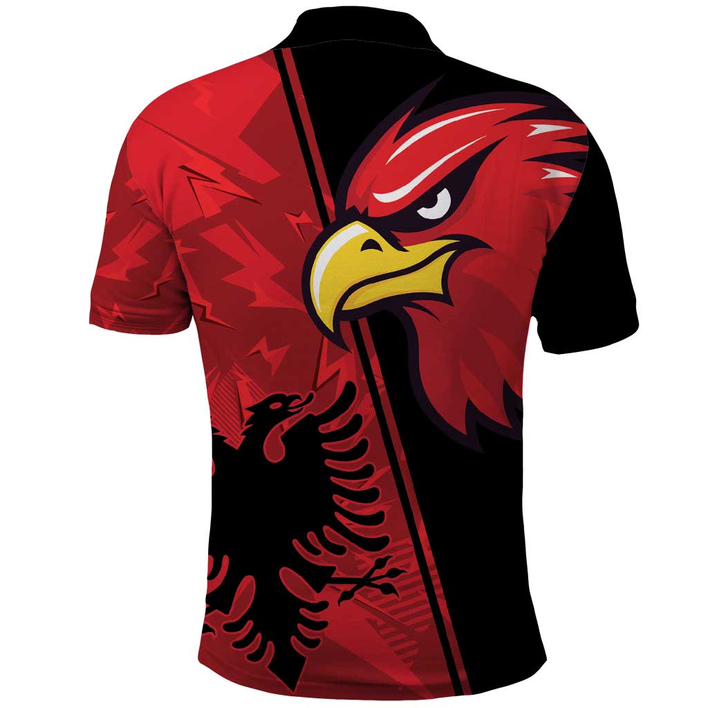 Albania Eagle Polo Shirt National Emblem Grunge Pattern LT18