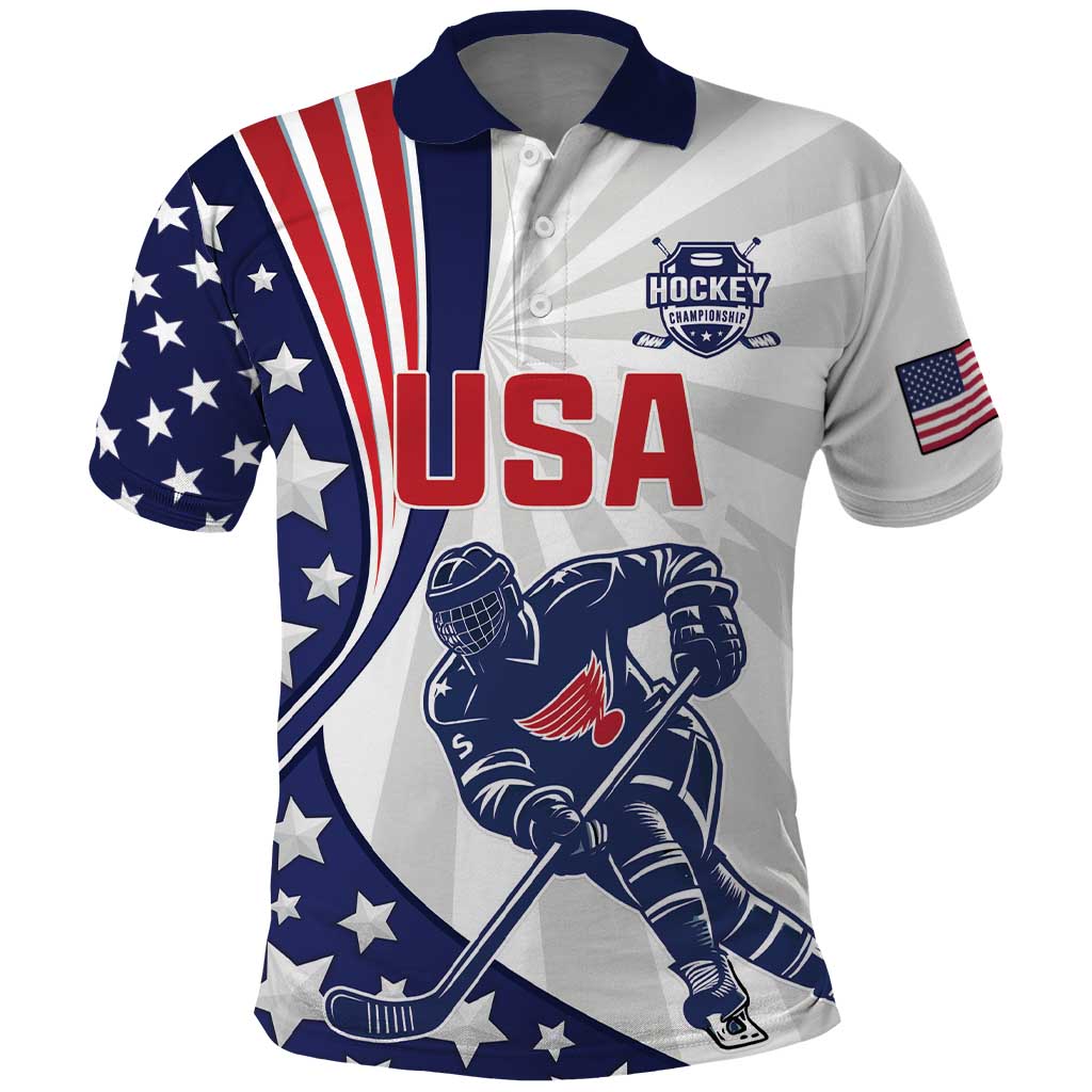 Custom United States Ice Hockey Polo Shirt USA Go Champions LT18