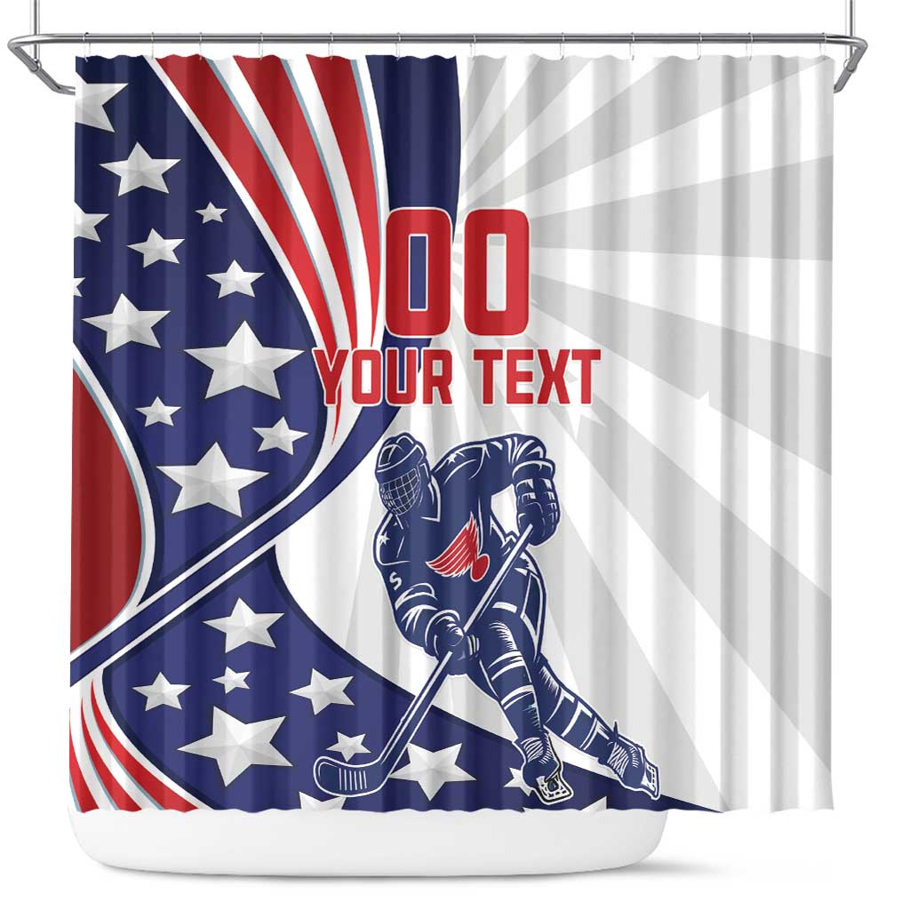 Custom United States Ice Hockey Shower Curtain USA Go Champions LT18