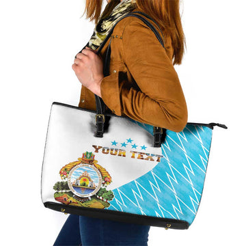 Personalized Honduras Coat Of Arms Leather Tote Bag Flag Color Style LT18