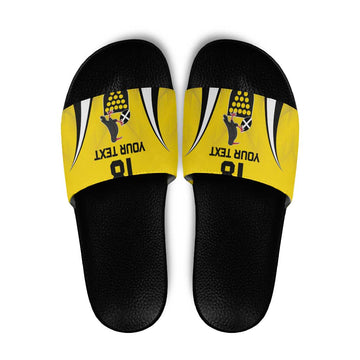 Custom Cornwall Rugby Slide Sandals Cornish Chough Go Champion LT18
