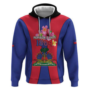 Personalized Haiti Coat Of Arms Hoodie With Flag Color LT18