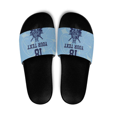 Custom Yorkshire Viking Spirit Slide Sandals White Rose of York Blue Version LT18