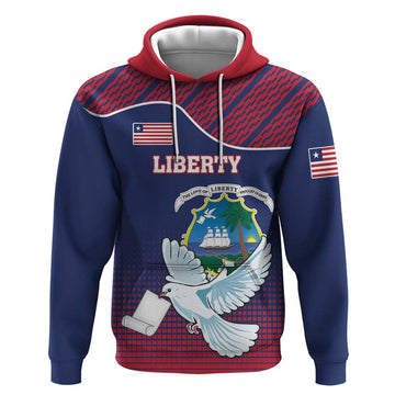 Personalized Liberia White Dove With A Scroll Hoodie Coat Of Arms LT18