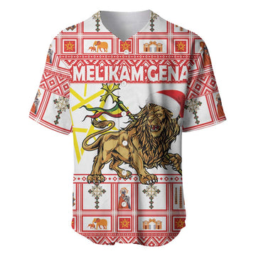 Personalized Ethiopia Melikam Gena Baseball Jersey Merry Christmas Lion of Judah LT18