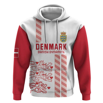 Custom Denmark Football Hoodie Danish Dynamite White Version LT18