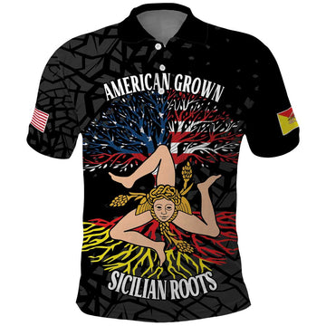 Personalized Sicilian Roots American Heritage Month Polo Shirt LT18