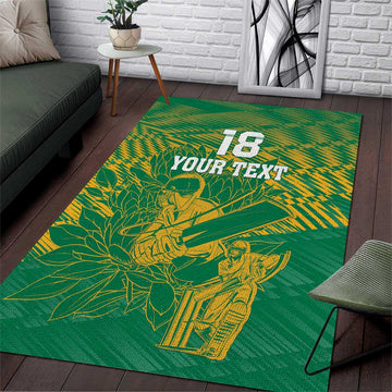 Cricket South Africa Custom Area Rug Green Version Proteas LT18