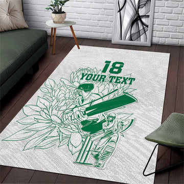 Cricket South Africa Custom Area Rug White Version Proteas LT18