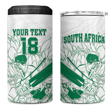 Cricket South Africa Custom 4 in 1 Can Cooler Tumbler White Version Proteas LT18