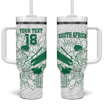 Cricket South Africa Custom Tumbler With Handle White Version Proteas LT18