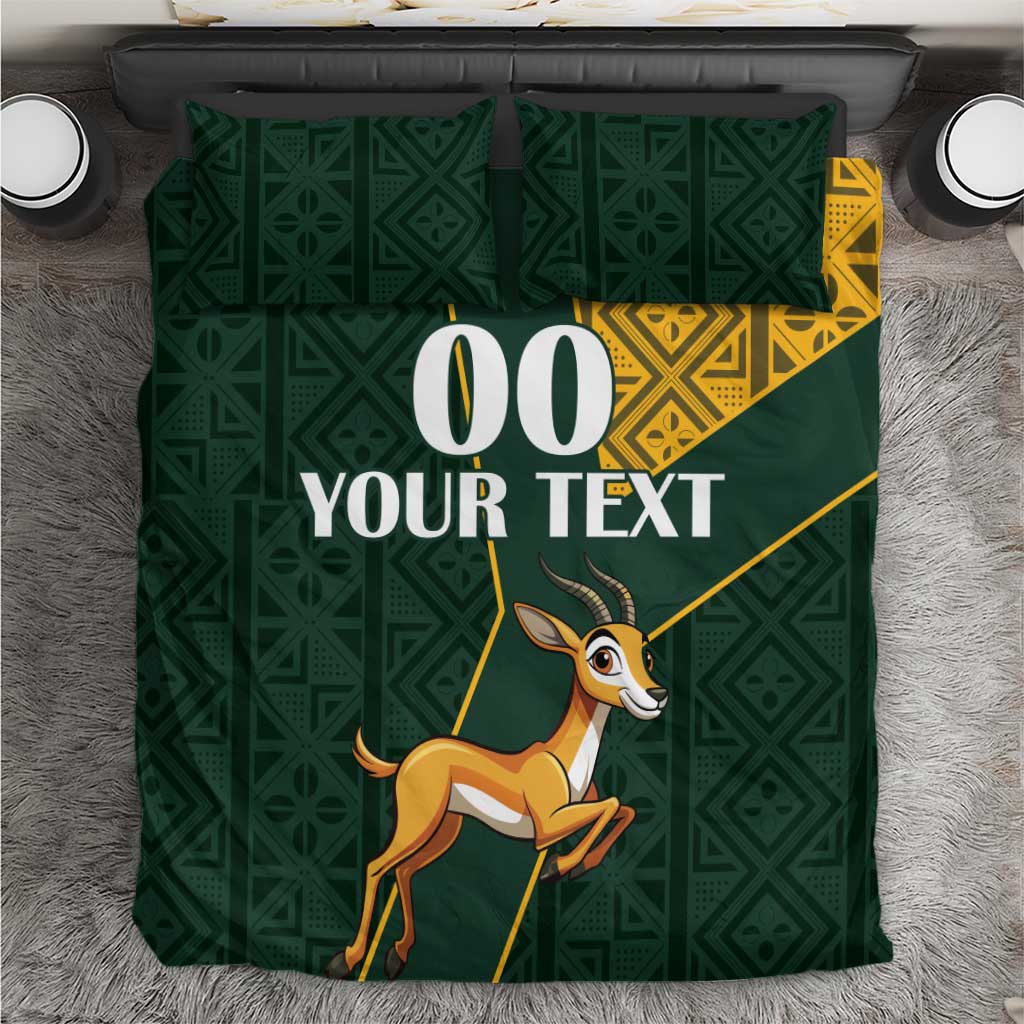 Custom South Africa Springbok Jumping Bedding Set With Kente Patterns LT18