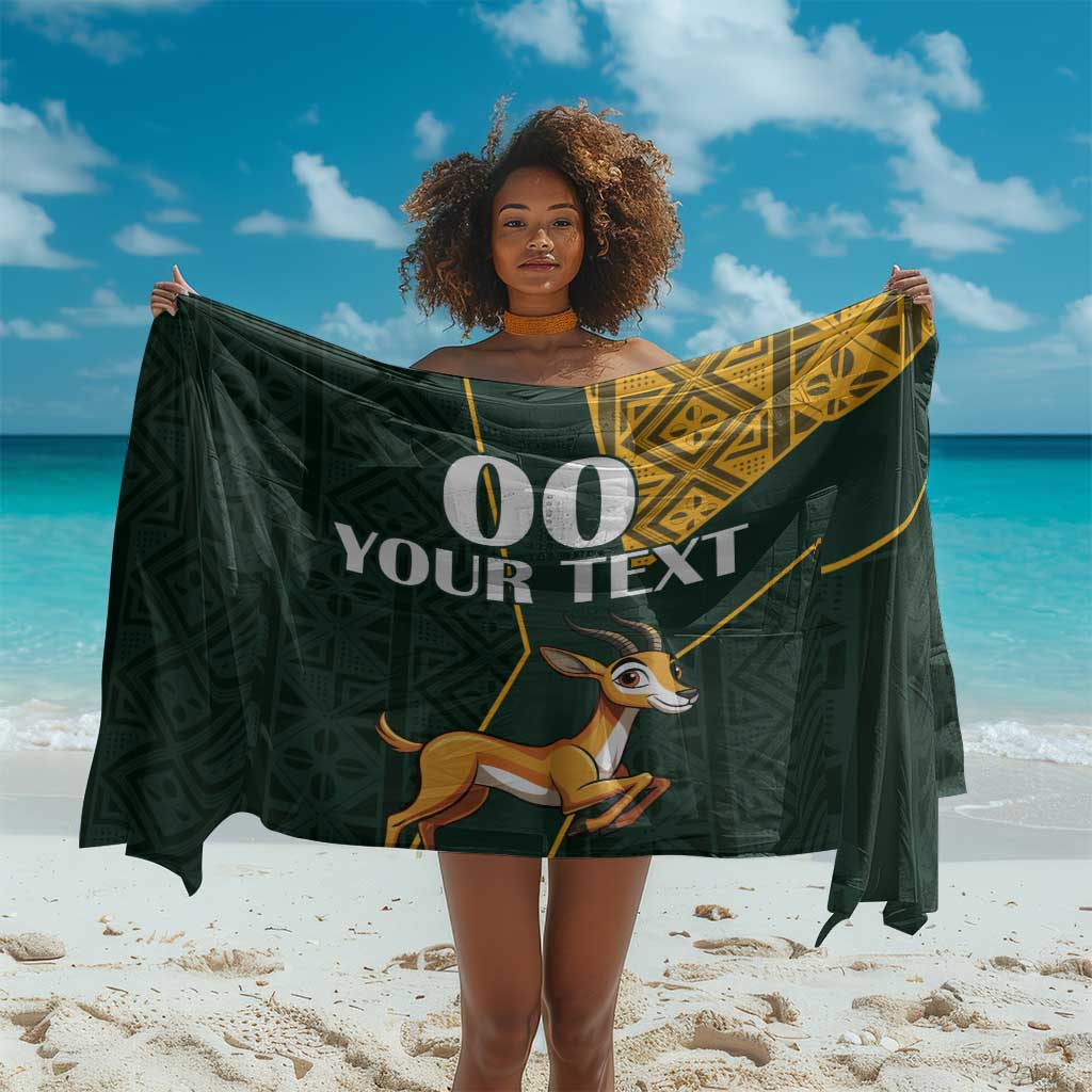 Custom South Africa Springbok Jumping Sarong With Kente Patterns LT18