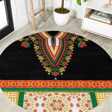 Africa Dashiki Round Carpet Embroidery Neckline Floral Pattern LT18