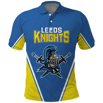 Custom West Knights of Yorkshire Polo Shirt Skate Hard Hit Harder Blue Version LT18