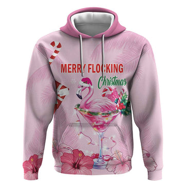 Bahamas Flamingo Christmas Hoodie Merry Flocking LT18