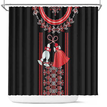 Traditional Spring Martisor Day Shower Curtain Romanian Embroidery Patterns LT18
