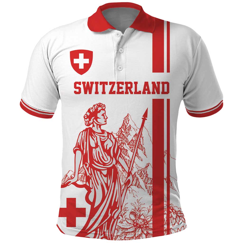 Custom Switzerland Football Polo Shirt Confoederatio Helvetica LT18