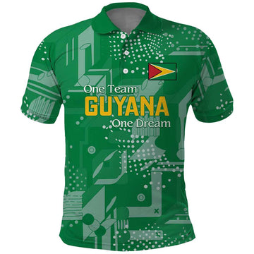 Custom Guyana Football Polo Shirt One Team One Game Green Version LT18