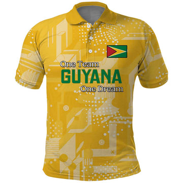 Custom Guyana Football Polo Shirt One Team One Game Yellow Version LT18