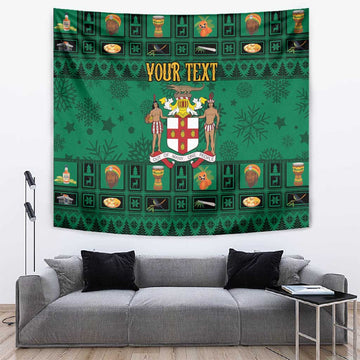 Personalized Afro-Jamaicans Merri Crissmuss Tapestry Coat Of Arms - Xmas LT18