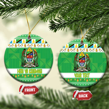 Personalized Tanzania Christmas Ceramic Ornament Uhuru na Umoja Heri ya Krismasi LT18