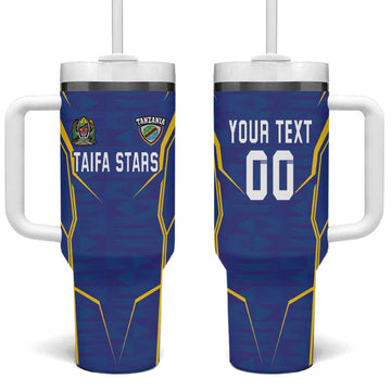 Custom Afro Tanzania Football Tumbler With Handle Taifa Stars Go Champion LT18