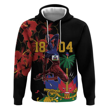 Haiti Negre Marron Hoodie Libete Egalite Fratenite LT18