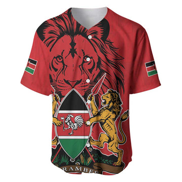 Kenya Baseball Jersey Coat Of Arms With Kente Patterns LT18