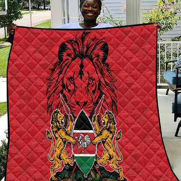 Kenya Quilt Coat Of Arms With Kente Patterns LT18