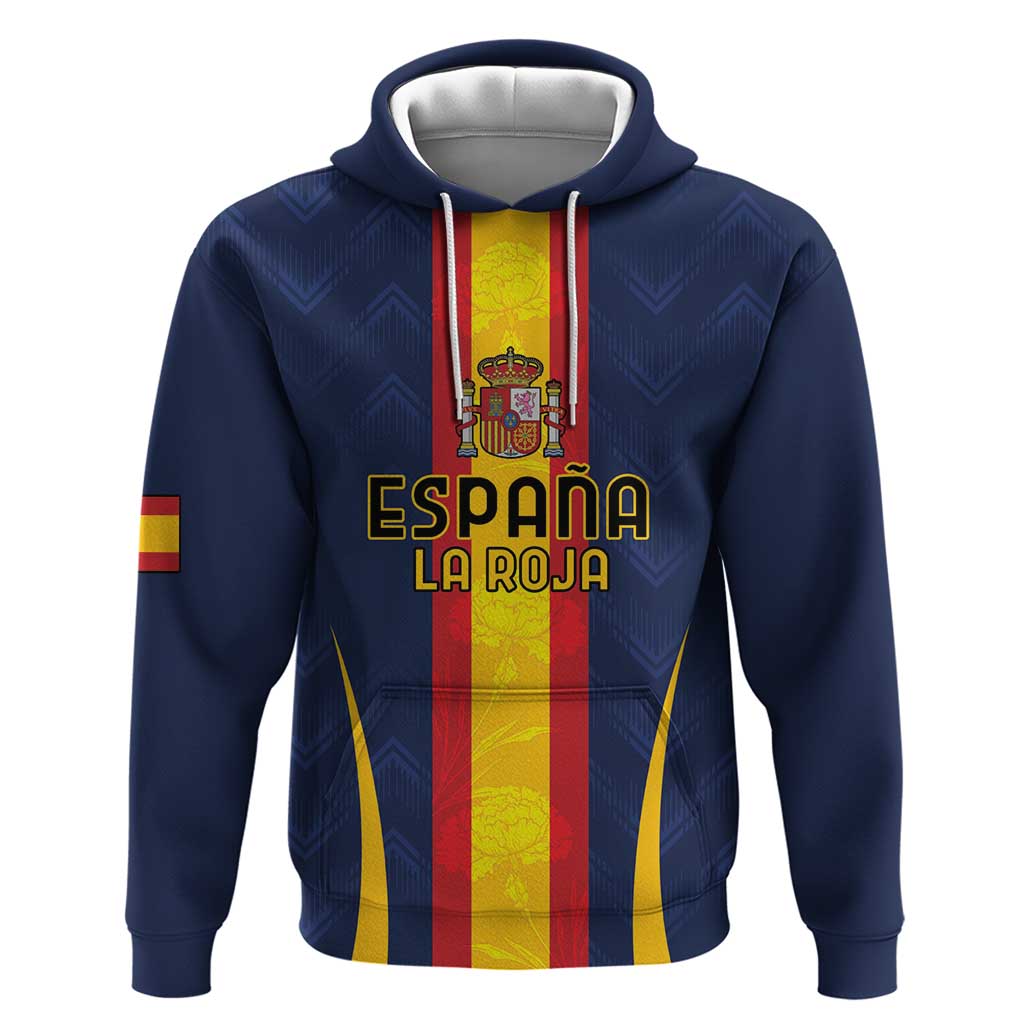 Custom Spain Football Hoodie La Roja With Carnation Pattern LT18