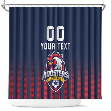 Custom France Football Shower Curtain Les Bleus Gallic Rooster LT18