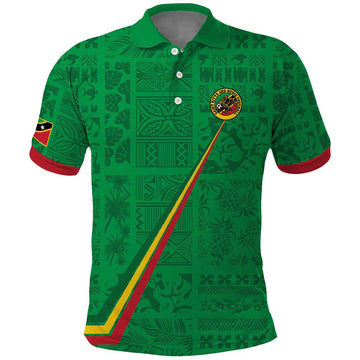 Custom Saint Kitts And Nevis Football Polo Shirt Sugar Boyz Green Version LT18