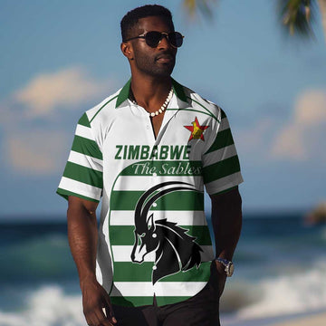 Custom Zimbabwe Sables Rugby Hawaiian Shirt Go Champion LT18