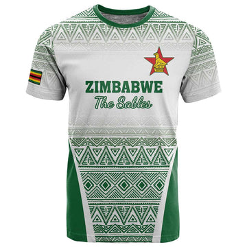 Custom Zimbabwe Sables Rugby T shirt African Patterns LT18