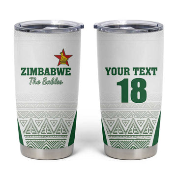 Custom Zimbabwe Sables Rugby Tumbler Cup African Patterns LT18