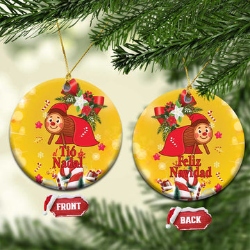 Spain Tio de Nadal Christmas Ceramic Ornament Traditional Christmas Log Yellow Version LT18