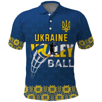Custom Ukraine Volleyball Polo Shirt Cholovicha Zbirna Ukrainy z Volejbolu LT18