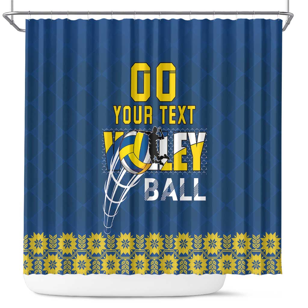 Custom Ukraine Volleyball Shower Curtain Cholovicha Zbirna Ukrainy z Volejbolu LT18