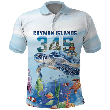 Personalized Cayman Islands 345 Polo Shirt Watercolor Turtle LT18