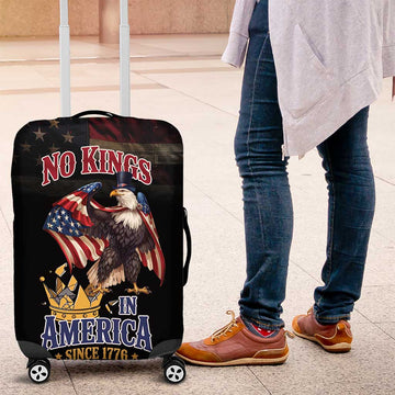 No Kings In America Since 1776 Luggage Cover Eagle Crushing Crown LT18
