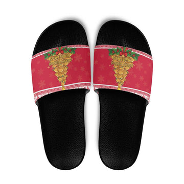 Poland Christmas Slide Sandals Oh Pierogi Tree LT18