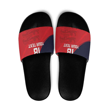 Custom Bailiwick of Jersey Cricket Slide Sandals Jer Lions Champion Red Version LT18