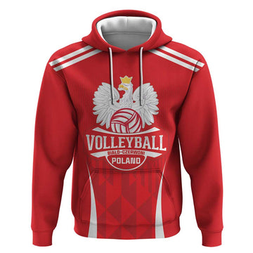 Custom Poland Volleyball Hoodie BialoCzerwoni Go Champions LT18