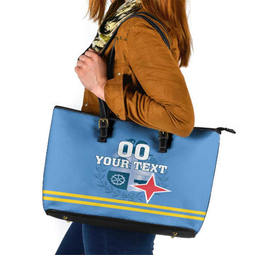 Custom Aruba Coat Of Arms Leather Tote Bag With Flag Style LT18