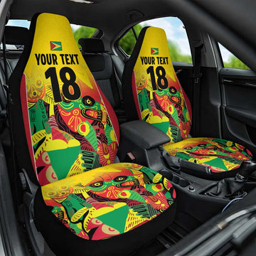 Custom Guyana Football Car Seat Cover Golden Jaguars Spirit - Yellow LT18