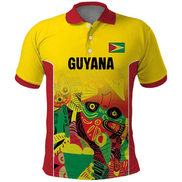 Custom Guyana Football Polo Shirt Golden Jaguars Spirit - Yellow LT18